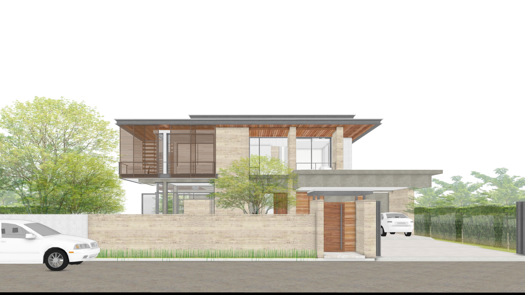 Modelo 3D original da residência contemporânea